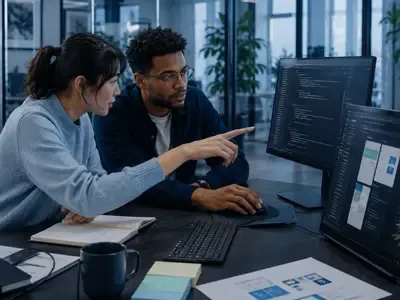 Engineers building a custom software solution